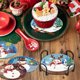 thumbnail image 2 of (BD237) Juego Posavasos Con Forma Diamante para Manualidades Muñeco Nieve Navideño (posavasos Acrílico + Tapete Corcho + Estante Almacenamiento 8 Piezas), 2 of 7