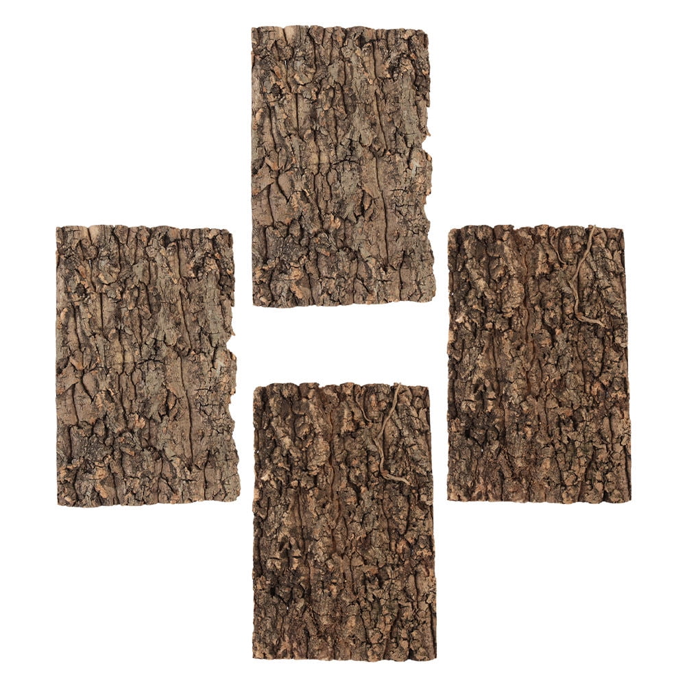 LABSERRON 4Pcs Reusable Coffee Bark Terrarium Decor for Reptile Tank and Aquarium Display