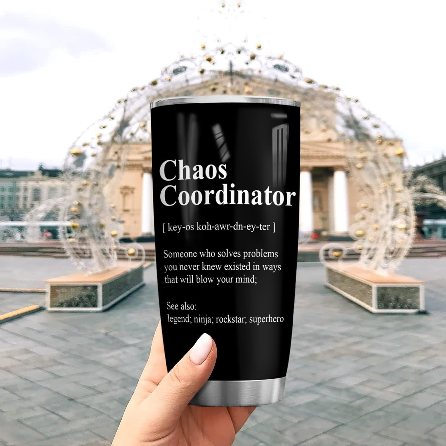 4LIEUBASMI 20 Oz Tumbler Chaos Coordinator - Thank You & Appreciation Gifts for Women, Boss, Coworker, Manager, Nurse, Teacher, Administrative Professional