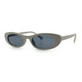 thumbnail image 5 of Womens Classy Iconic Narrow Oval Plastic Retro Mod Fashion Sunglasses Grey - Black, 5 of 7