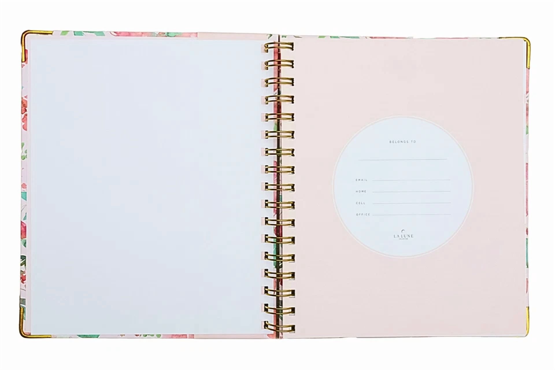 12 Months Non-Dated Weekly Monthly Planner 7.25 X 8.75 In Hard Cover Spiral Pink