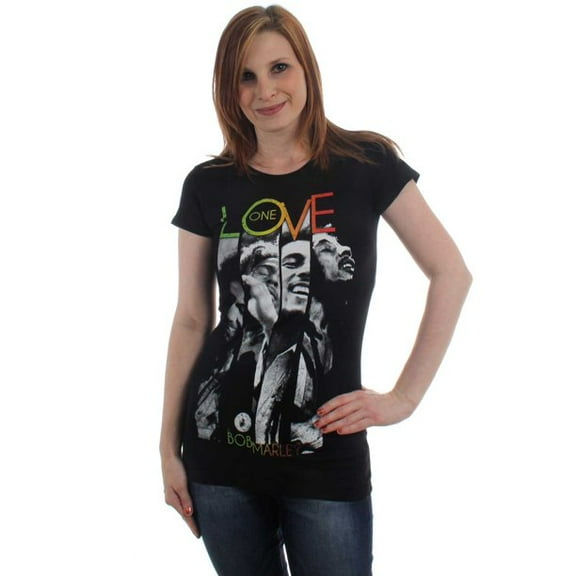 Bob Marley One Love Stripe Junior Women's T-Shirt