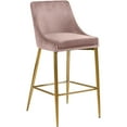 thumbnail image 2 of Karina Pink Velvet Stool, Set of 2-Color:Pink Velvet,Finish:Gold,Style:Contemporary, 2 of 5
