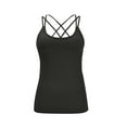 thumbnail image 4 of fatyb Yoga Tank Tops for Women Built in Bra Strappy Back Sports Tops Padded Workout Tanks Activewear, 4 of 5