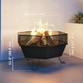 thumbnail image 3 of Outdoor Fire Pit with Fire Poker, Foldable Wood Burning Firepits, Black, 3 of 10