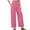 Hot Pink, variant on Cotton Linen Lounge Pants for Women Elastic High Waist Wide Leg Lightweight Slacks with Pockets