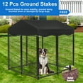 thumbnail image 4 of Suchown Outdoor Dog Kennel, Heavy Duty Dog Crate & Playpen, 4' x 4.2' x 4.45', with Waterproof Roof, Secure Lock and Ground Stakes for Large Dogs, 4 of 8