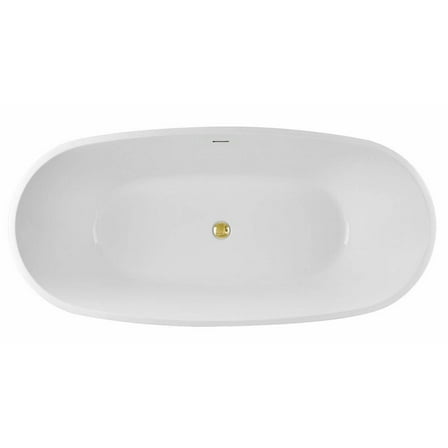 Zoey 67 Inch Acrylic Double Ended Freestanding Tub - No Faucet Drillings