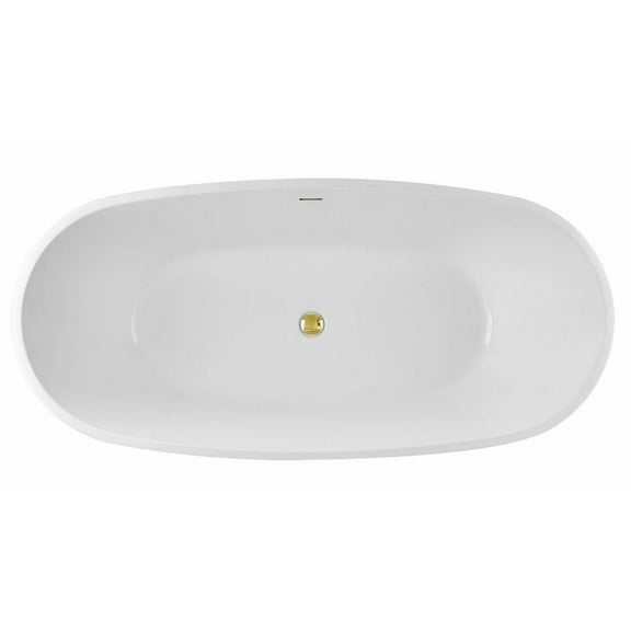 Zoey 67 Inch Acrylic Double Ended Freestanding Tub - No Faucet Drillings