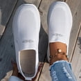 thumbnail image 6 of Slip On Sneakers Women Breathable Mesh Knitted Woven Low Top Walking Shoes Lightweight Wide Width Non-Slip Shoes White 5.5, 6 of 7