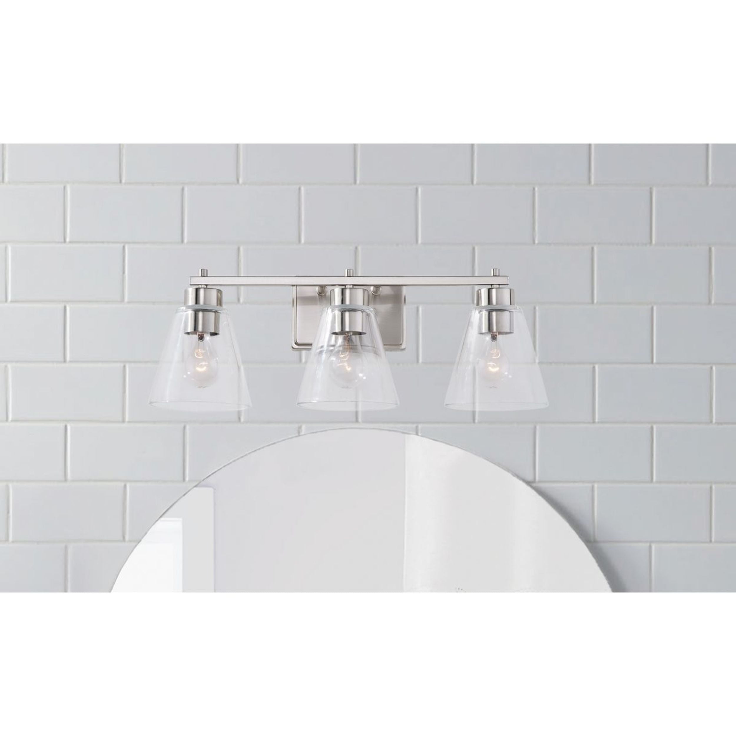 Better Homes and Gardens 22" Modern Dimmable 3-Light Vanity, Silver, Medium Base Bulb, Bathroom Light