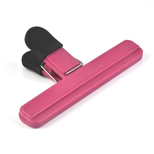 Clip de sellado de bolsas de plástico, Clip multiusos para oficina, aperitivos y alimentos, 5 clips grandes de color rojo rosa