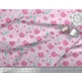 thumbnail image 2 of Soimoi Polyester Crepe Fabric Leaves & Floral Clip Art Print Fabric by Yard 42 Inch Wide, 2 of 3