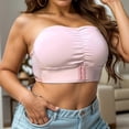 thumbnail image 5 of Wiyuqeen Plus Size Bandeau Tops for Women with Front Closure Strapless Sporty Tube Tops Solid Wireless Bralettes Bras, 5 of 8