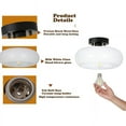 thumbnail image 4 of Semi Flush Mount Ceiling Light,11inch Mid-Century Modern Light Fixture,Black Hallway Light Fixtures with White Milk Glass Shade,Vintage Lighting fixtures for entryway,Bedroom,Kitchen,Porch, 4 of 8