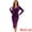 Dark Purple, variant on Long Sleeves V Neck Wrap Ruched Split Cocktail Evening Dress
 S Royal Blue