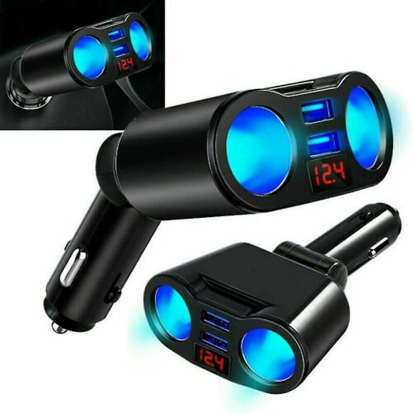 Cigarette Lighter Adapter, Dc Socket With 2 Sockets