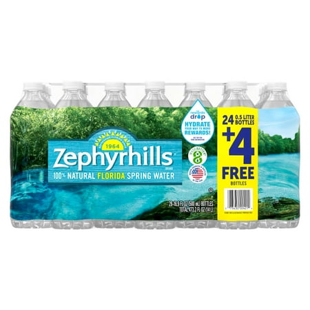 Zephyrhills Brand 100% Natural Spring Water, 16.9-ounce plastic bottles (Total of 28)