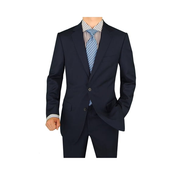Mens Side Vent 2 Piece Navy Classic Fit Suit Salvatore Exte