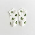 thumbnail image 2 of Yuanlong Womens Socks Fruit Embroidery Pattern Cotton Ankle Socks Spring Daily Comfort Breathable Short Socks One Size, 2 of 3