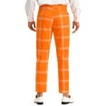 thumbnail image 3 of INSPIRE CHIC Men's Plaid Dress Pants Slim Fit Checked Printed Trousers 36 Orange, 3 of 6