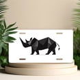 thumbnail image 4 of License Plate, Geometric Rhino Decorative Front,Personalized Stainless Steel License Plate Cover For Men Women,12.2" X 6.2", 4 of 6