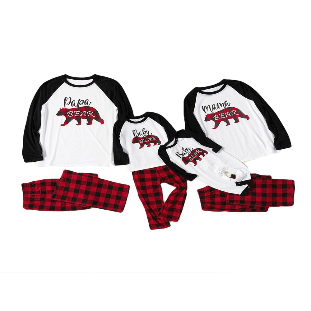 Matching Family Pajamas Set Christmas Pants Cotton Pjs Set Bear Pajamas for Family Walmart