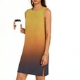 thumbnail image 4 of YHAJDS Womens Camis Sleeveless V Neck Dress Gradient Color Round Neck Side Slit Pullover, 4 of 5