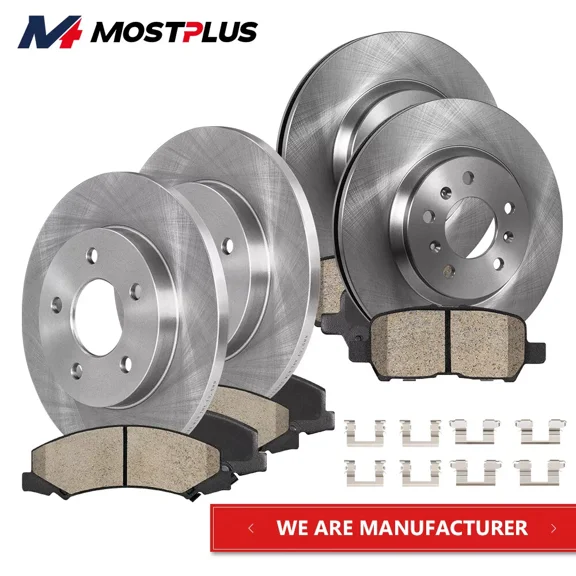 MOSTPLUS Front & Rear Disc Rotors Ceramic Brake Pads for 2011-13 Chevy Impala 14-16 Limited