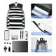 thumbnail image 4 of Disketp Black And White Stripes Mochila Ligera Clásica con Múltiples Bolsillos, Mochila Casual para Hombre y Mujer, Ideal para Escuela, Trabajo y Viajes, 4 of 6