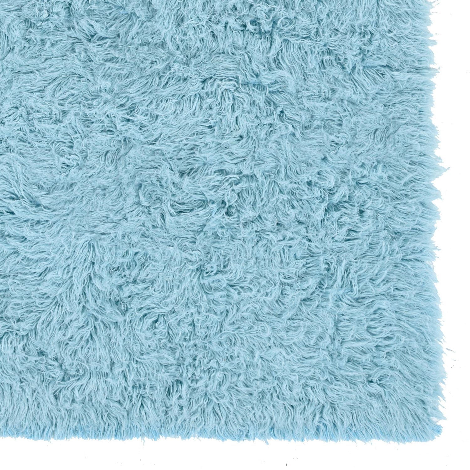 New Flokati 1400gr 2'4" x 4'8" Accent Rug, Pastel Blue