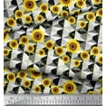thumbnail image 3 of Soimoi Moss Georgette Fabric Check,Dot & Sunflower Flower Decor Fabric Printed Yard 42 Inch Wide, 3 of 3
