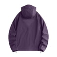 thumbnail image 6 of Mens Windbreak Lightweight Sun Protection Running Jackets with Zip Pocket, Workout Track Hoodie Athletic Gym Sweatshirts Men Purple, 6 of 9
