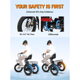 thumbnail image 2 of ESKUTE Adult E Trike Electric Tricycle – 750W Brushless Motor, 18 MPH, Fat Tires, Foldable Step-Thru 3-Wheel E-Bike, Up to 55 Miles, Red with Phone Holder Bag, Mirrors & Lock, 2 of 7