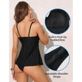 thumbnail image 4 of Attraco Womens Swimsuit Top Tankini Top Twist V Neck Bathing Suit Top Flowy Padded Swim Tank Top Only, 4 of 7