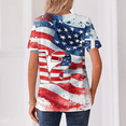 thumbnail image 3 of Iaqnaocc Womens Shirts 250 Anniversary Usa 4th Of July Summer Button Up V Neck Retro Shirts Patriotic American Flag Stars Striped Plus Size Short Sleeve Tee Shirts White S, 3 of 3