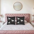 thumbnail image 2 of Set of 2 Square Throw Pillow Covers 18x18in - Stylish Black Background with Elegant White Labrador Designs for Couch Bed Car, 2 of 8