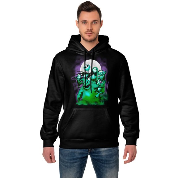 Disney Nightmare Before Christmas Men's & Big Men's Glow In The Dark Graphic Hoodie Sweatshirt, Sizes S-3XL