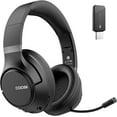 thumbnail image 1 of COOSII H300 Wireless Headphones Bluetooth with Microphone, Over Ear Headsets with USB Dongle & Mute, Environmental Noise Cancelling Retractable Mic for Work Office Meeting Laptop Computer (Black), 1 of 5