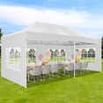 thumbnail image 5 of HOTEEL 10x20 Heavy Duty Canopy Tent with 6 Removable Sidewalls,Pop up Outdoor Commercial Party Wedding Tent with Roller Bag,Waterproof & UV 50+,White, 5 of 12