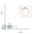 thumbnail image 4 of ANGARA Natural 1.5 ct Aquamarine and Diamond Trillium Petal Flower Ring in 14K Rose Gold for Women (Size-9x7mm) | March Birthstone, Anniversary, Jewelry Gift for Women | Natural Aquamarine Ring, 4 of 9