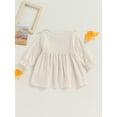 thumbnail image 4 of Canis Baby Girl Dress in A-line Style with Long Sleeves, Crew Neck, and Button Fastening, 4 of 8