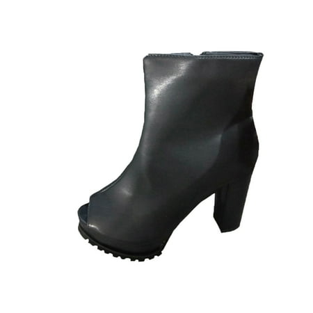 

Dezsed Women s Ankle High Heel Platform Booties Clearance Women Boots Retro Flat Bottom Shoes Casual Boots Plus Size Shoes Black