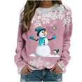thumbnail image 2 of Pntutb Mujer Otoño e Invierno Impreso Camiseta Suelta Manga Larga Blusa Cuello Redondo Casual tops Pntutb Pntutb-5537, 2 of 6
