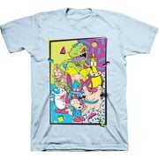 Mens Nickelodeon 90s Throwback Shirt - Retro Nick Group tee - Classic Nick Graphic T-Shirt (Pool, 3X-Large)