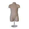 Child Mannequin Torso, Dress Form Hollow Back Body Child, w/Metal Stand for Counter Top or Hanging by EZ-Mannequins for Craft Shows, Photos or Display, Easy to Assemble and Store, 5T-7 Sizes