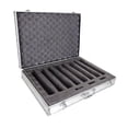 thumbnail image 4 of Fiocias Microphone Carry Case Handheld Aluminum Alloy Organizer with Sponge Compartment Protective Box And Portable Handle Buckle Suitable for Broadcasting Ro Silver, 4 of 8