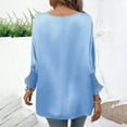thumbnail image 5 of ZZwxWA 3/4 Length Sleeve Tunic Tops for Womens Summer 2025 Trendy Crew Neck Smocked Cuff Work Dressy Casual T Shirt Blouses, 5 of 5