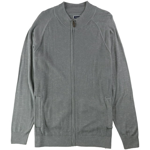 Club Room Cardigan Texturé pour Homme, Gris, Petit