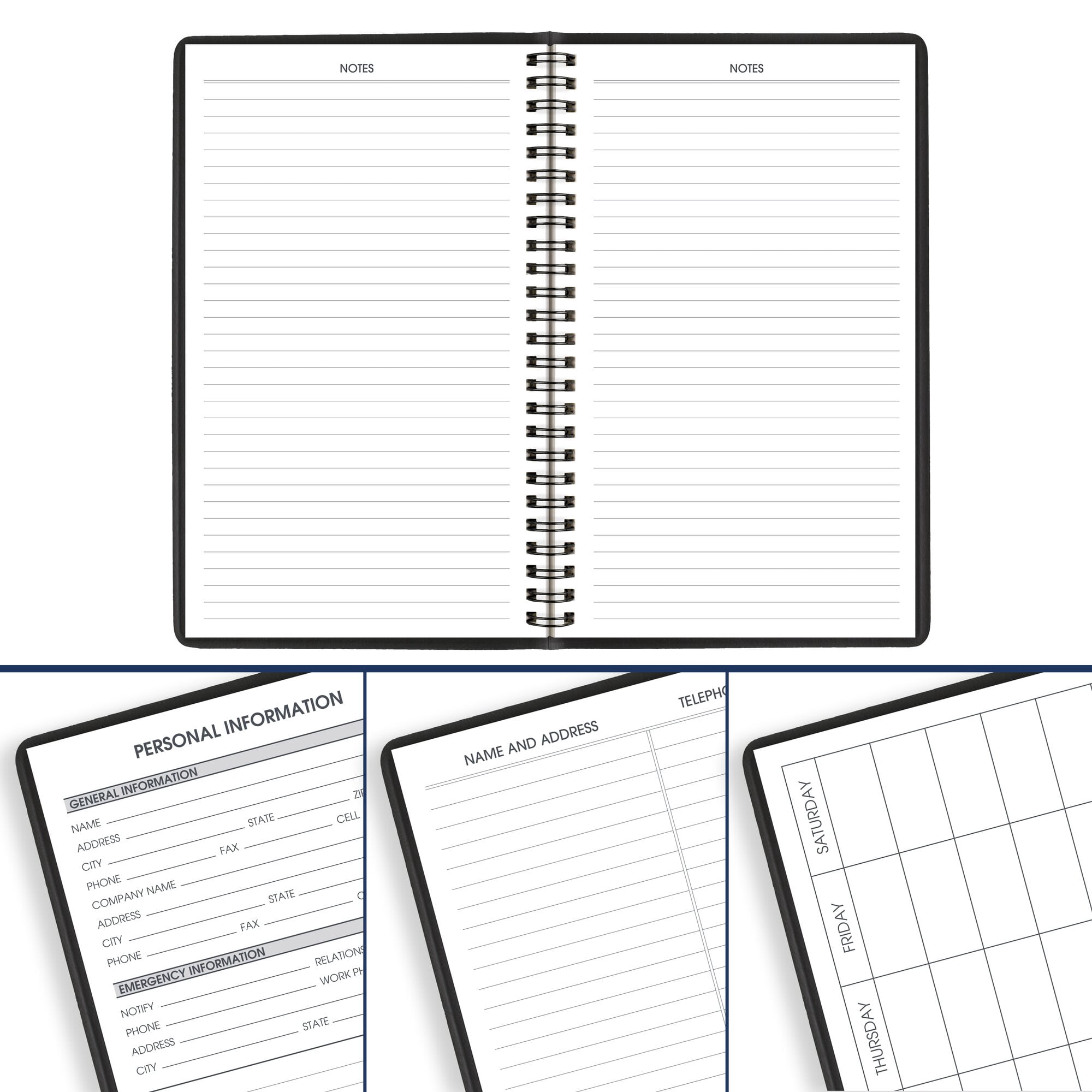 AT-A-GLANCE Academic 2026-2027 Weekly Appointment Book Planner Black Small 5 x 8